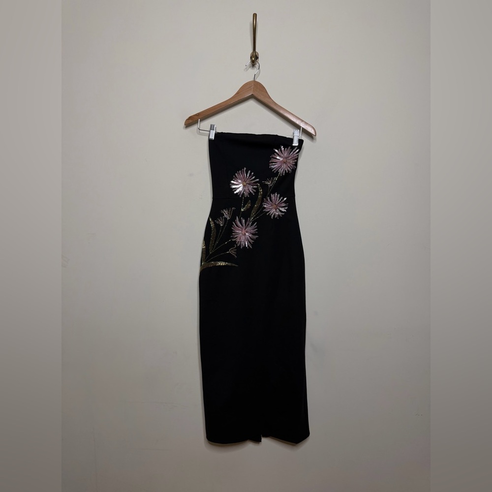 STAUD Brooke Dress in Dahlia Daydream Black - Picture 5 of 9
